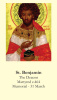 St. Benjamin Prayer Card